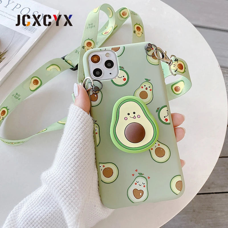 3D Cute Avocado Iphone Case