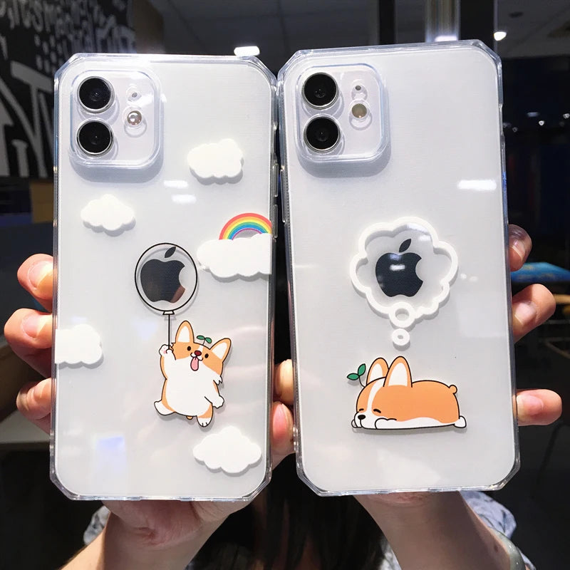 Cartoon Corgi Dog Couple Iphone Case