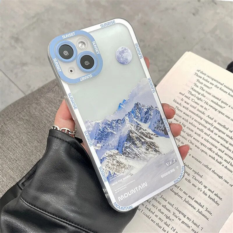 Retro Sunset Snow Mountain Iphone Case