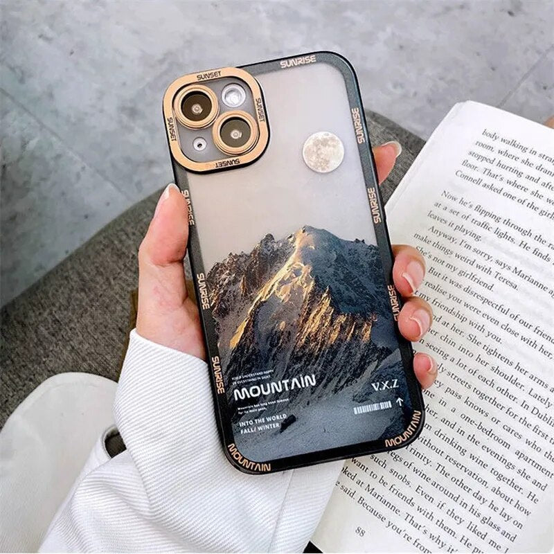 Retro Sunset Snow Mountain Iphone Case