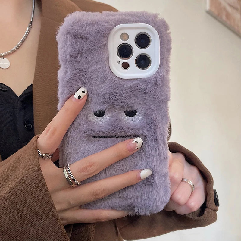 Korean Cute Funny Fluffy Iphone Case