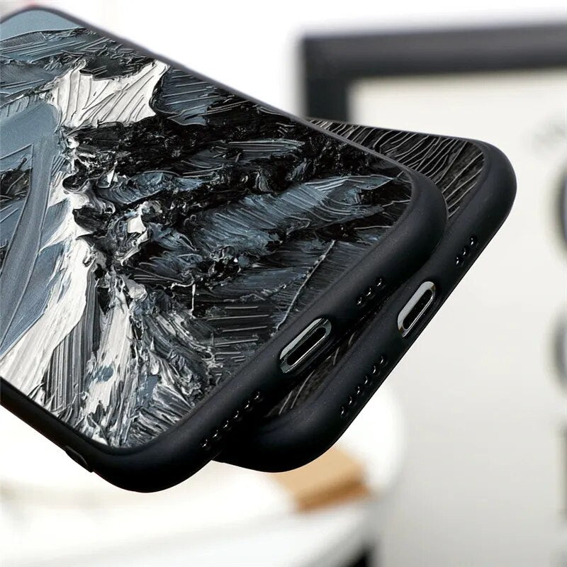 3D Emboss Mountain Silicon Iphone Case