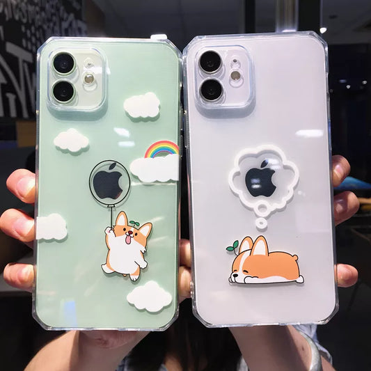 Cartoon Corgi Dog Couple Iphone Case