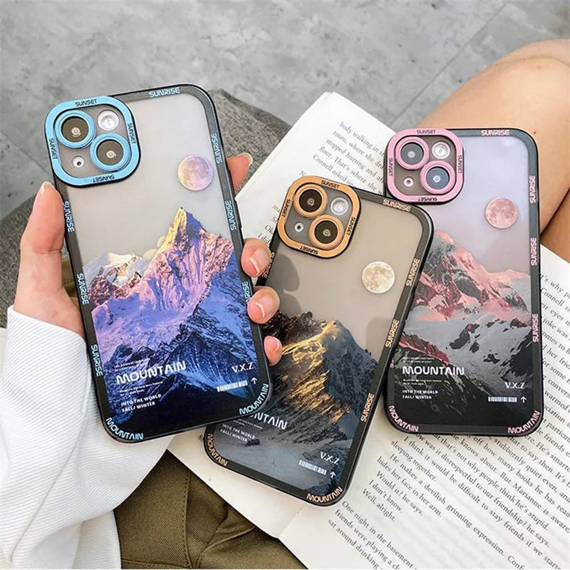 Retro Sunset Snow Mountain Iphone Case