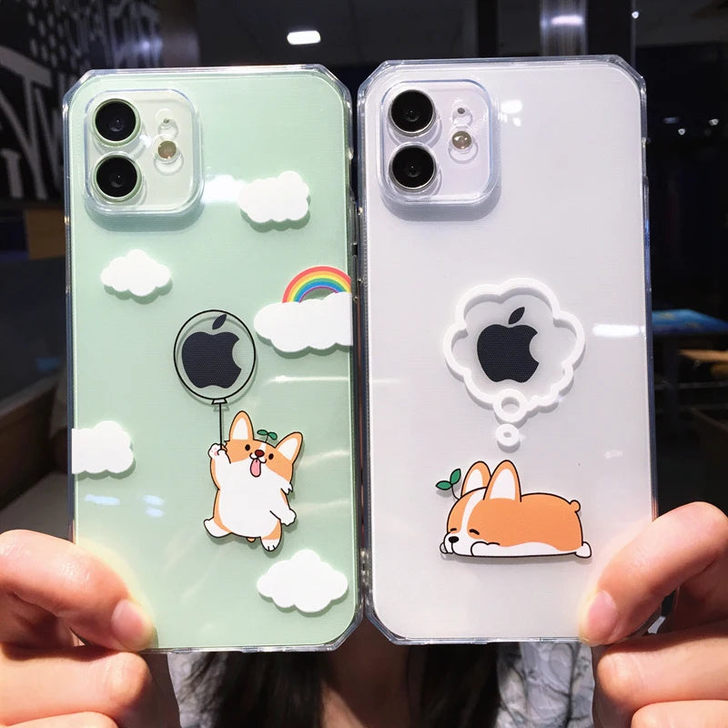 Cartoon Corgi Dog Couple Iphone Case