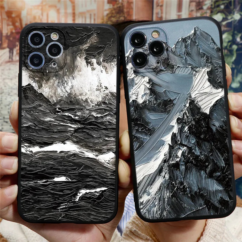 3D Emboss Mountain Silicon Iphone Case