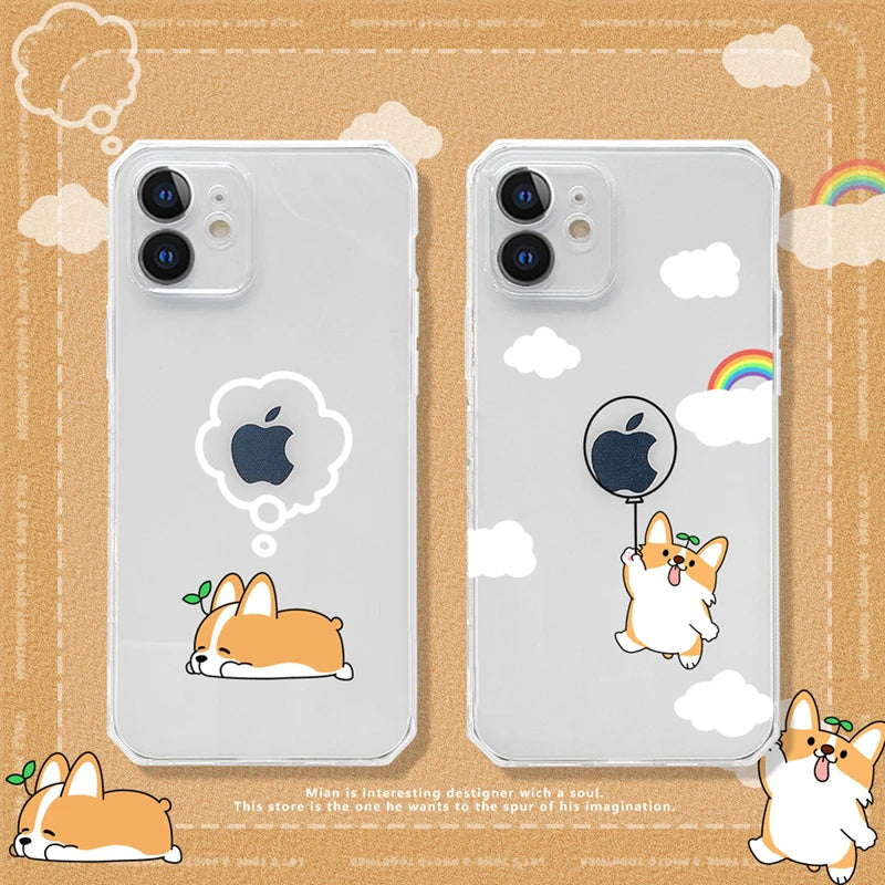 Cartoon Corgi Dog Couple Iphone Case