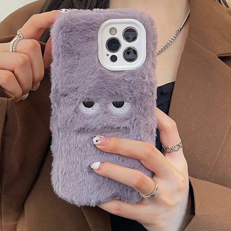 Korean Cute Funny Fluffy Iphone Case