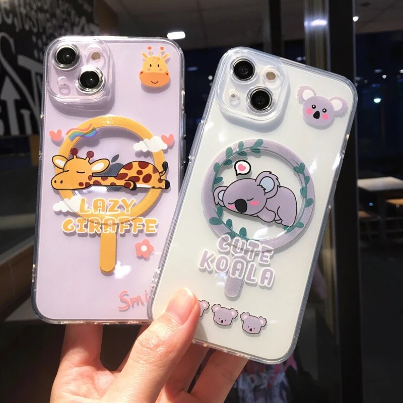 Cute Cartoon Animal Giraffe Koala Iphone Case