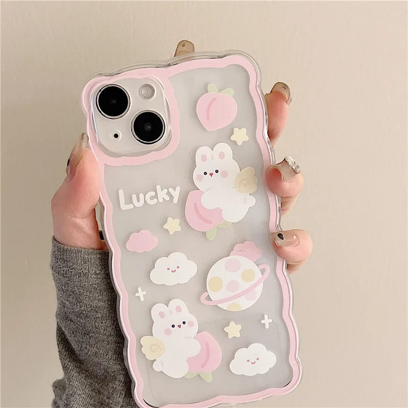 Cute Rabbit Soft Wavy Iphone Case