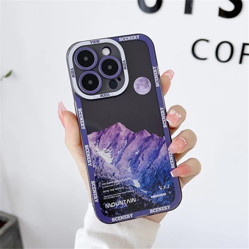 Retro Sunset Snow Mountain Iphone Case