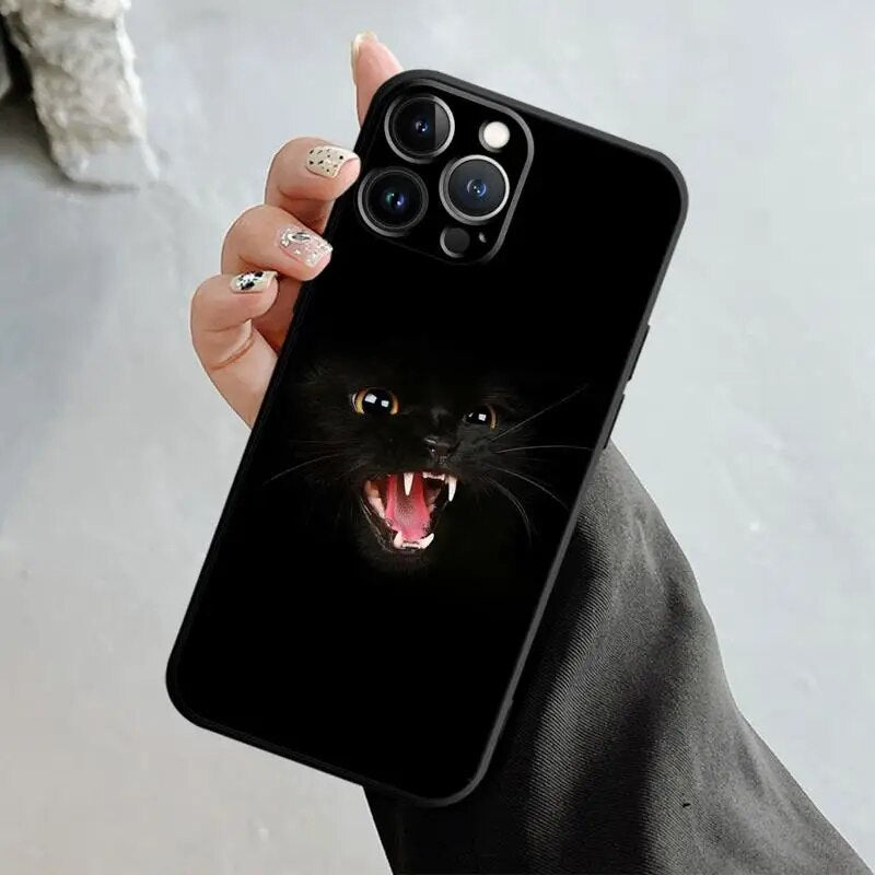 Black Cat Staring Eye Iphone Case