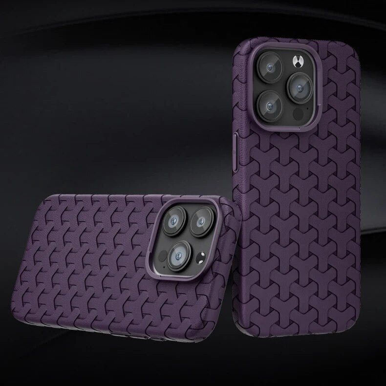 Luxury Weave Leather TPU Iphone Case