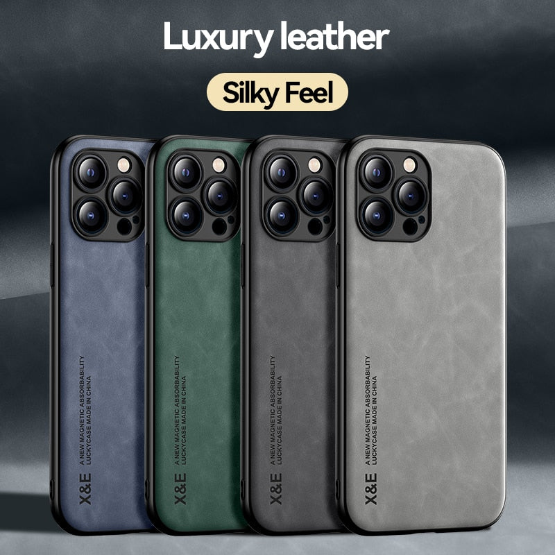 Magnetic Leather Case for iPhone