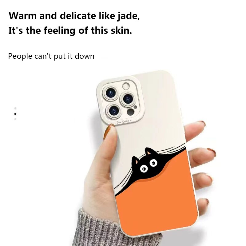 Cartoon Cat Dog Hide-And-Seek Iphone Case