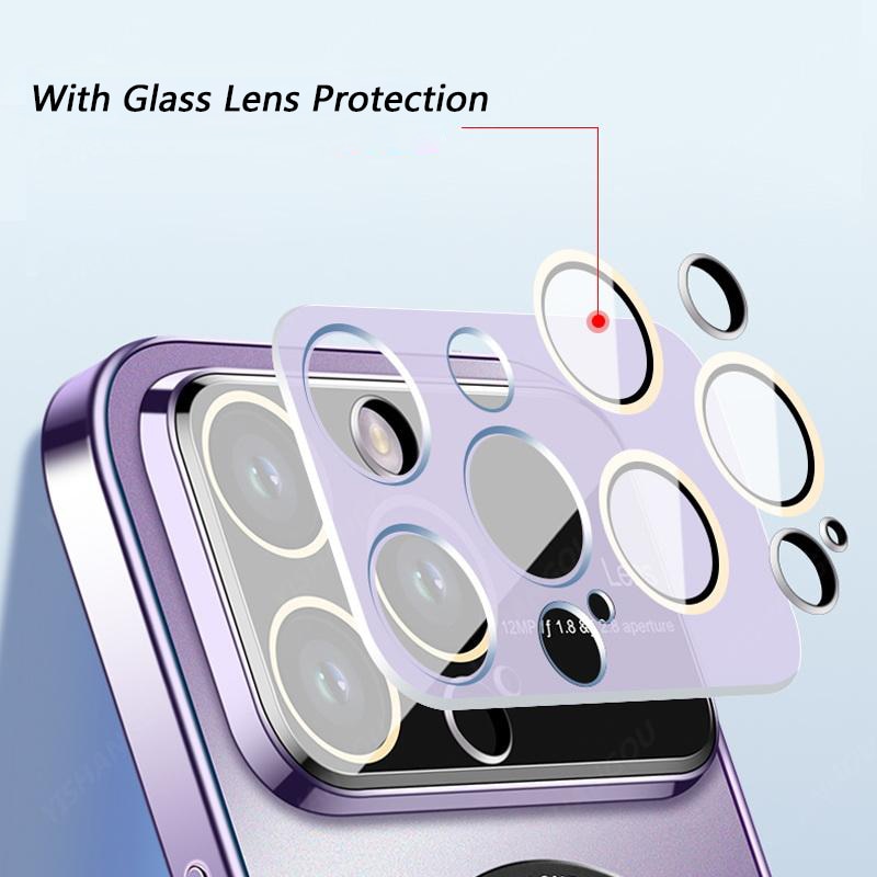 Fashion Magsafe Frosted Standing Holder Camera Lens Protective Clear Cover