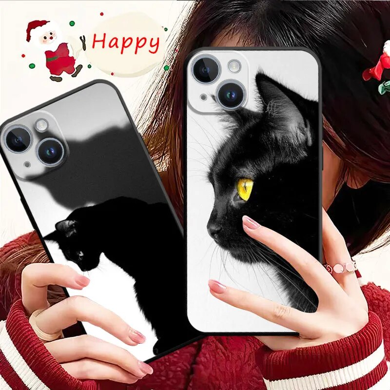 Black Cat Staring Eye Iphone Case