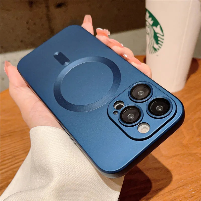 Plus Magnetic Phone Cases Lens Protector Matte Cover