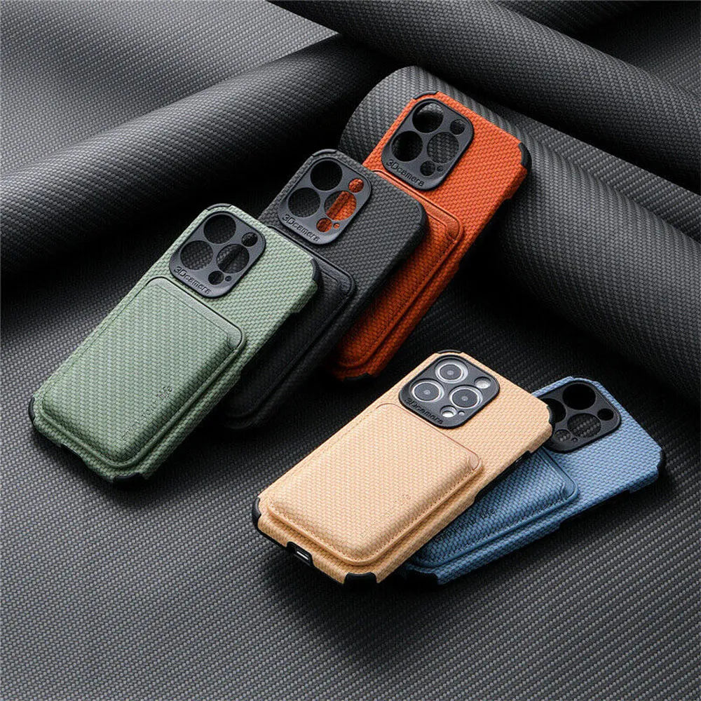 Carbon Fiber Card Holder Magnetic Iphone Case