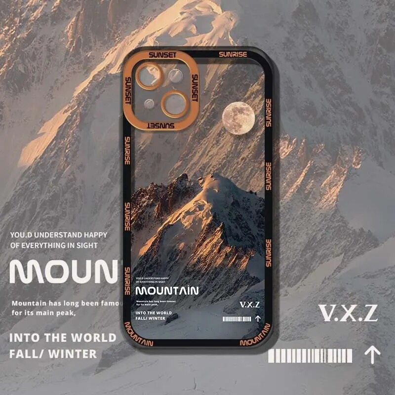 Aesthetic Snow Mountain Transparent Iphone Case