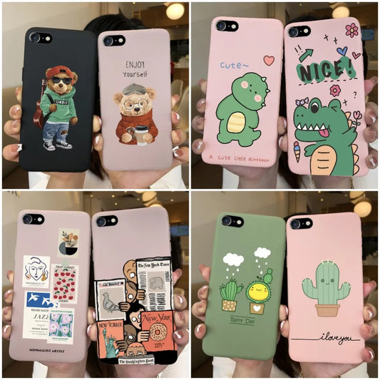 Cute Pattern Silicone Iphone Case