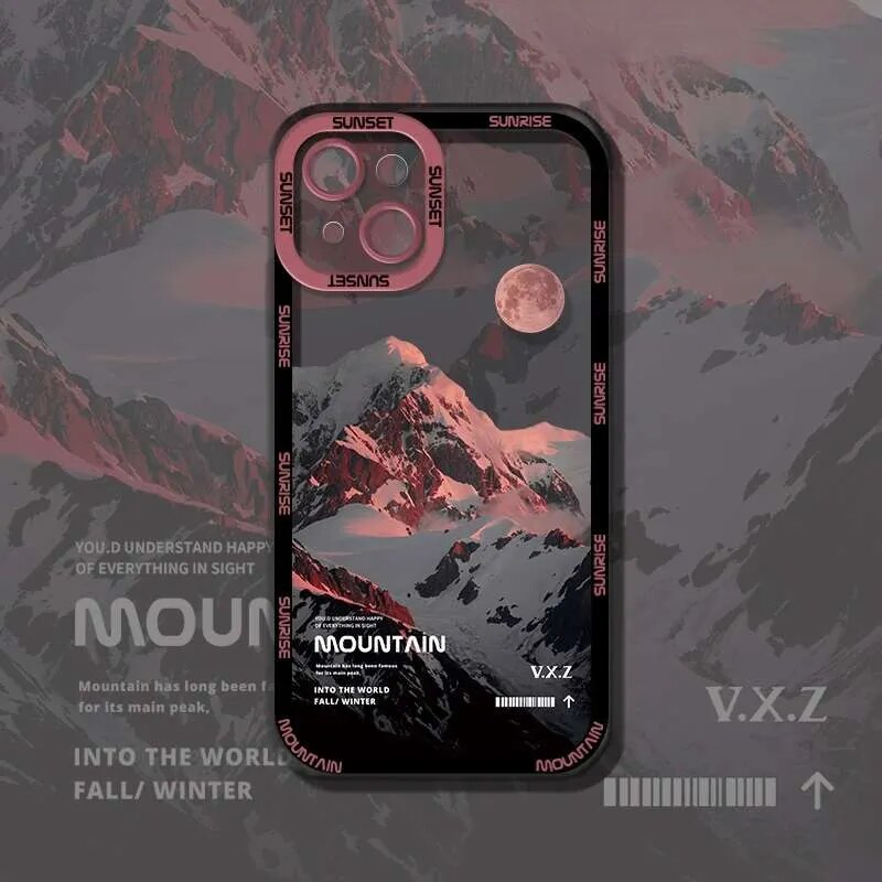 Aesthetic Snow Mountain Transparent Iphone Case