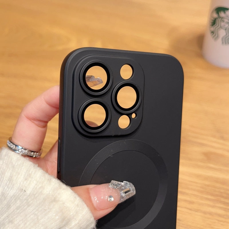 Matte Lens Protection Soft Silicone Iphone Case