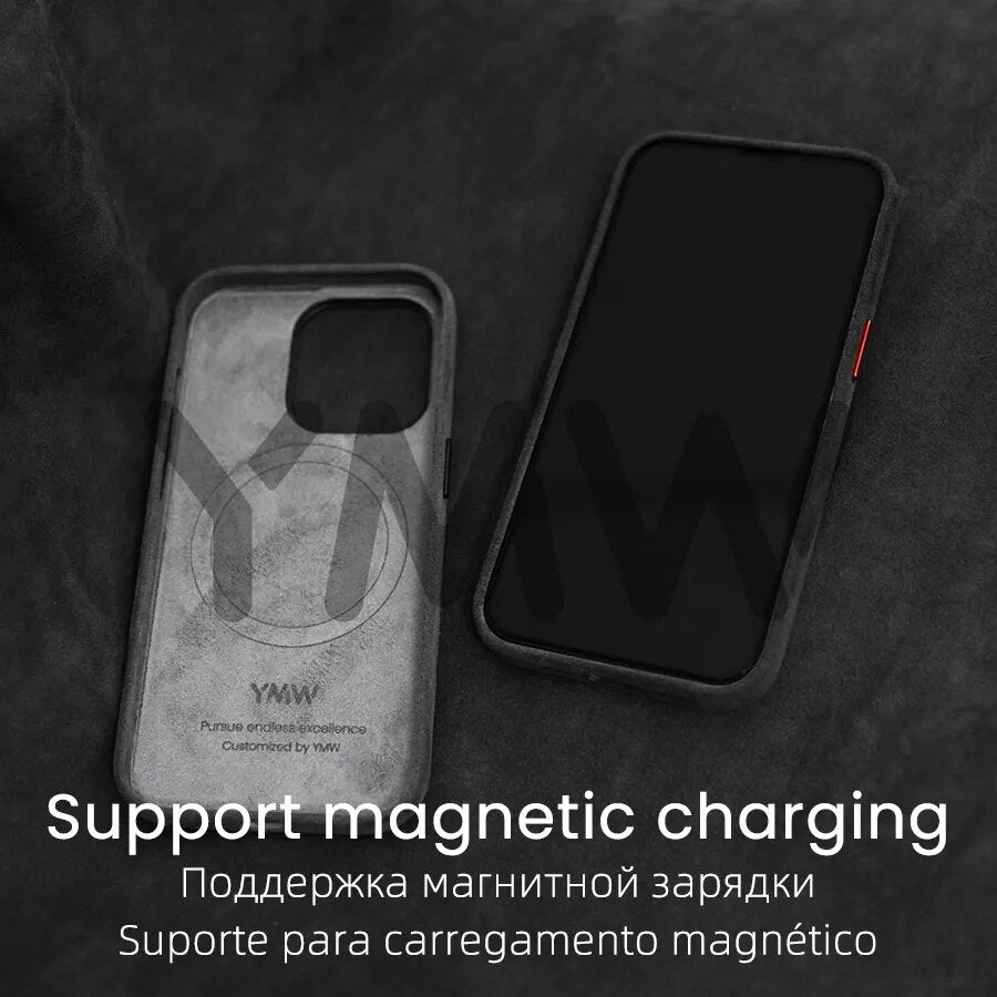 Magnetic ALCANTARA Luxury Artificial Leather Iphone Case