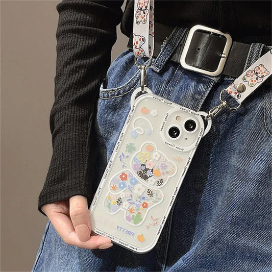 Korean Cute Crossbody Lanyard Iphone Case