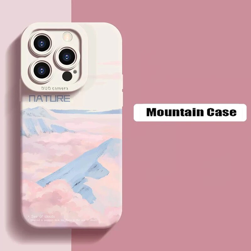 Mountain Clouds Pattern Matte Iphone Case