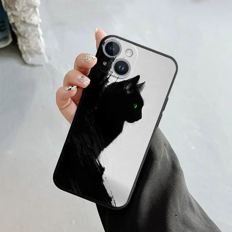 Black Cat Staring Eye Iphone Case