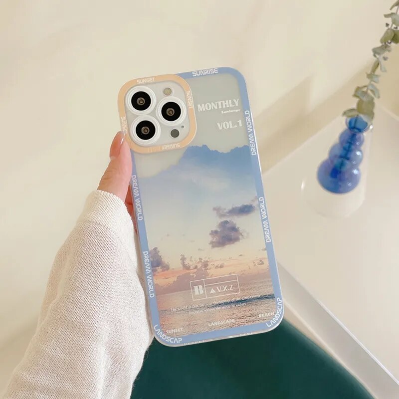 Retro Sunset Snow Mountain Iphone Case