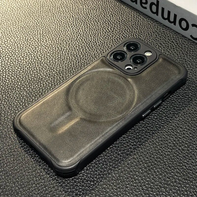 Luxury Leather Wireless Charging Iphone Case