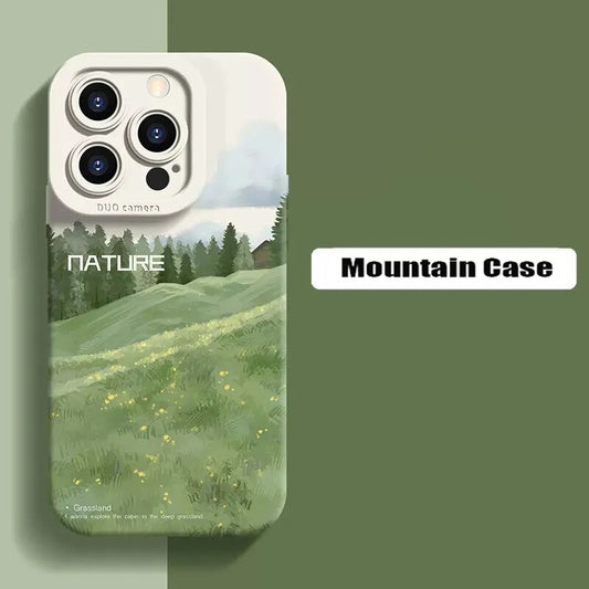 Mountain Clouds Pattern Matte Iphone Case