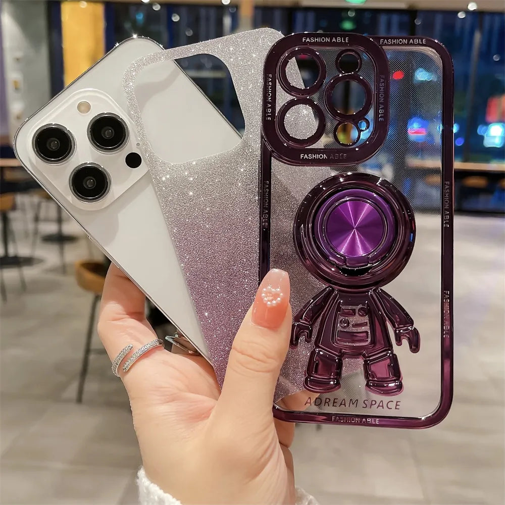 Astronaut Magnetic Ring Holder Iphone Case