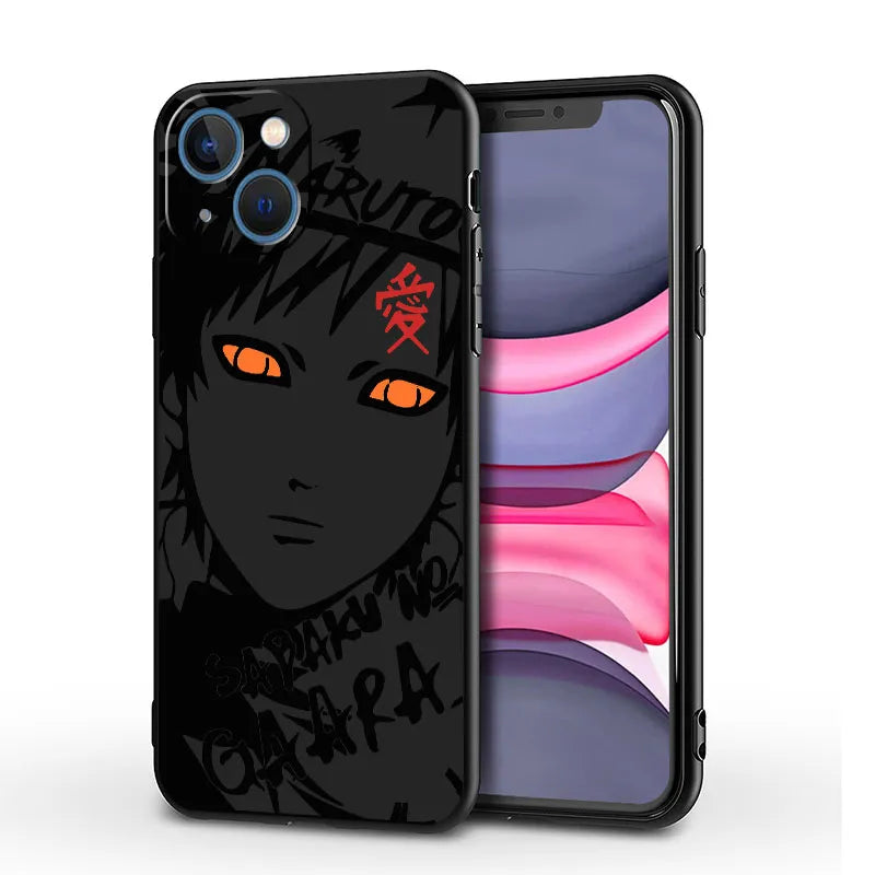 Black Anime Printed Iphone Case