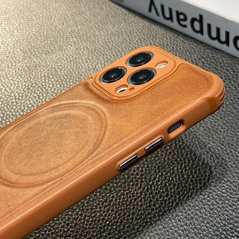 Luxury Leather Wireless Charging Iphone Case