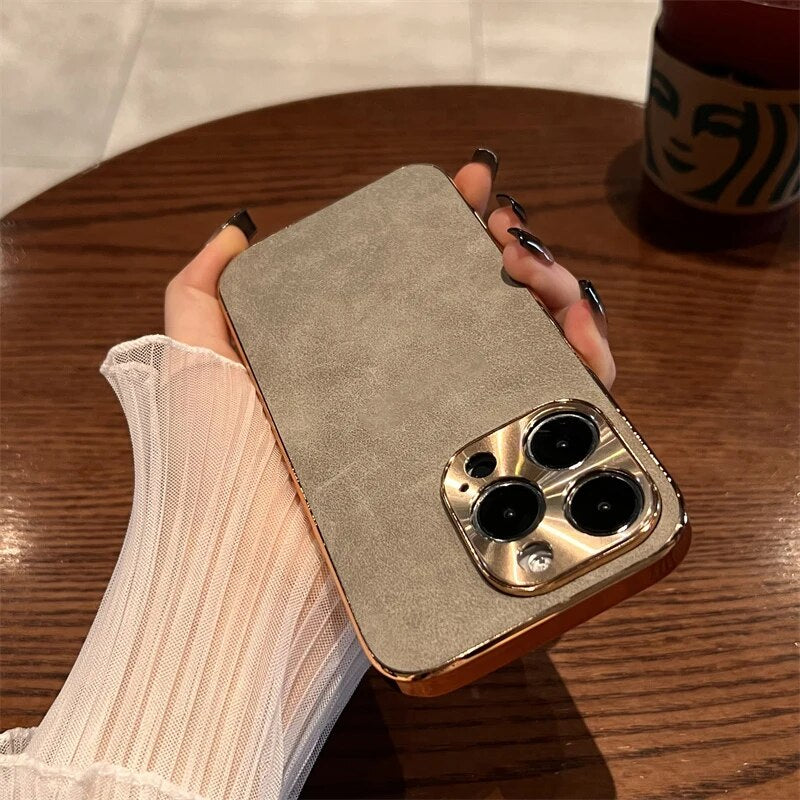 Sheepskin Metal Lens Iphone Case