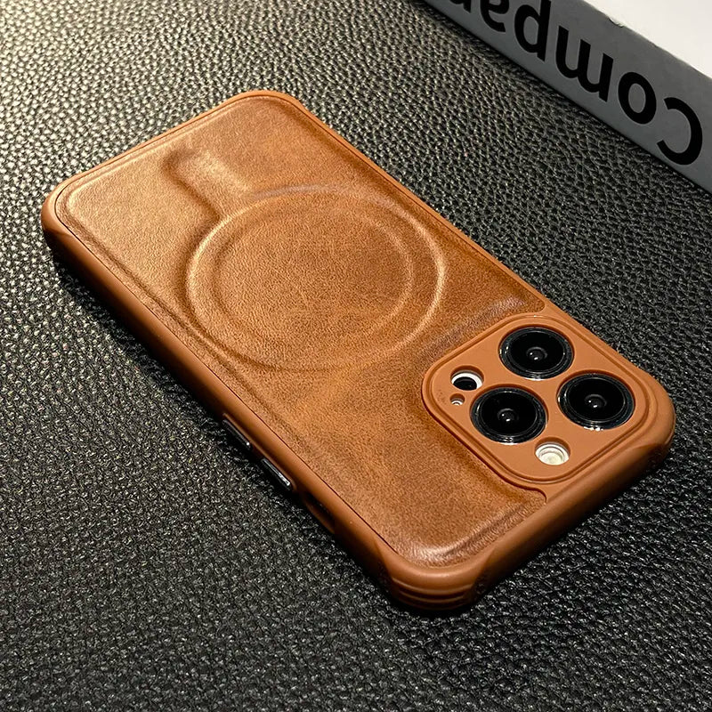 Luxury Leather Wireless Charging Iphone Case