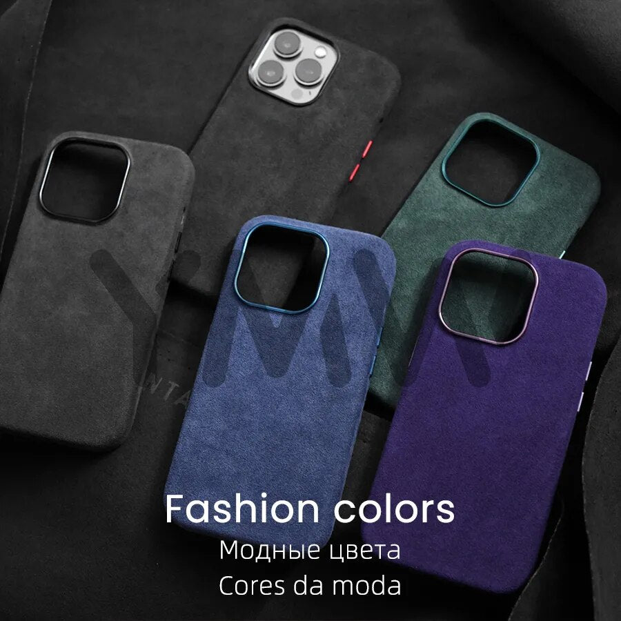 Magnetic ALCANTARA Luxury Artificial Leather Iphone Case