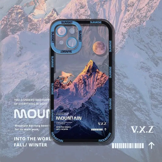 Aesthetic Snow Mountain Transparent Iphone Case