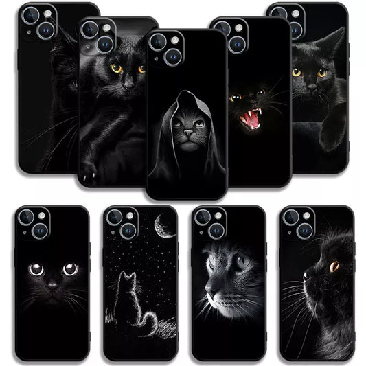 Black Cat Staring Eye Iphone Case