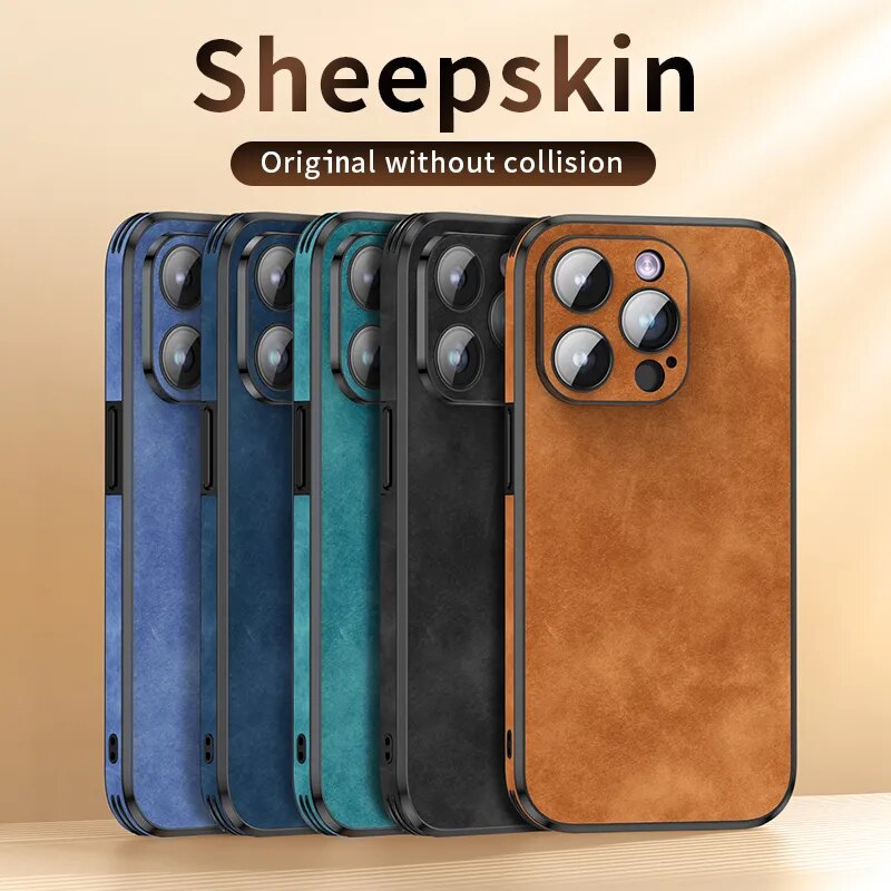 Luxury Full Protection Silicone Bumper Shockproof Business Leather Iphone Case