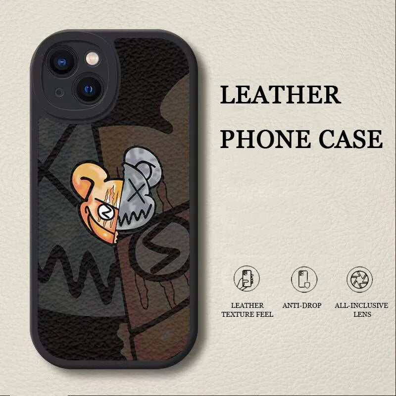 Devil Rabbit Printed Leather Iphone case