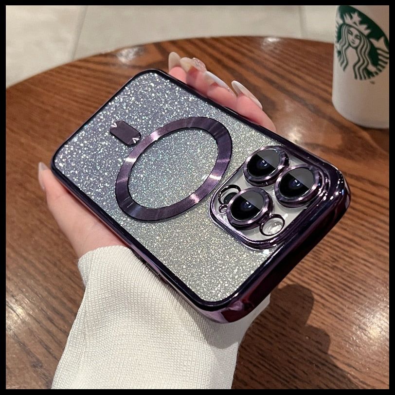 Plating Gradient Glitter Clear Woman Iphone Case