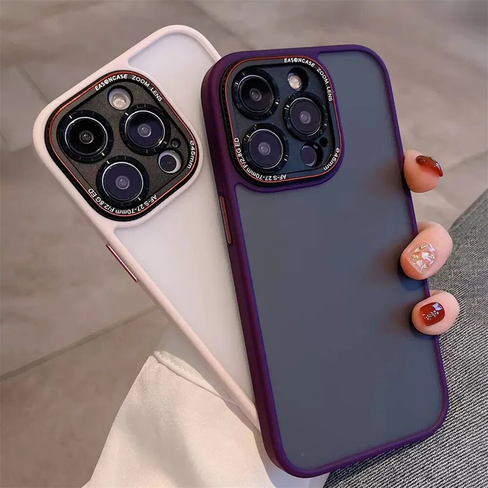 Luxury Matte Camera Protector Soft Bumper Iphone Case