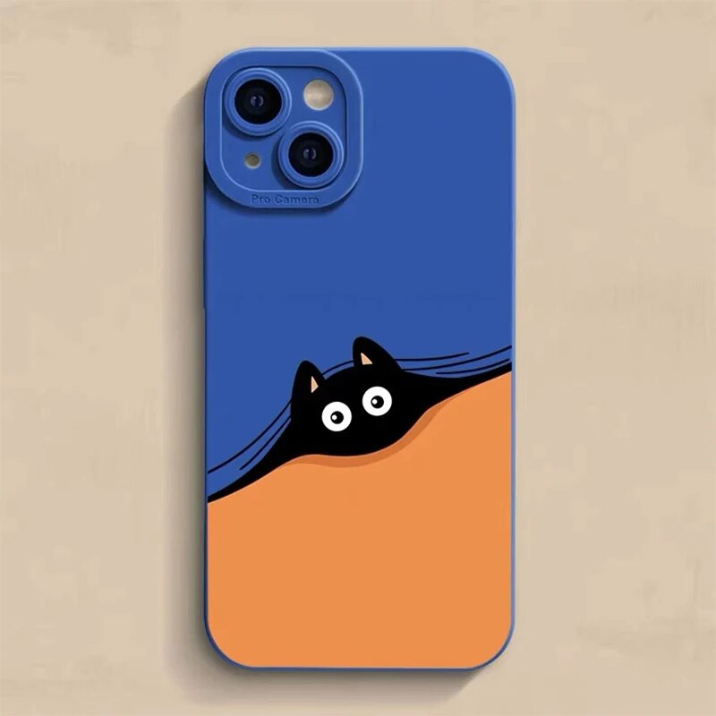 Cartoon Cat Dog Hide-And-Seek Iphone Case