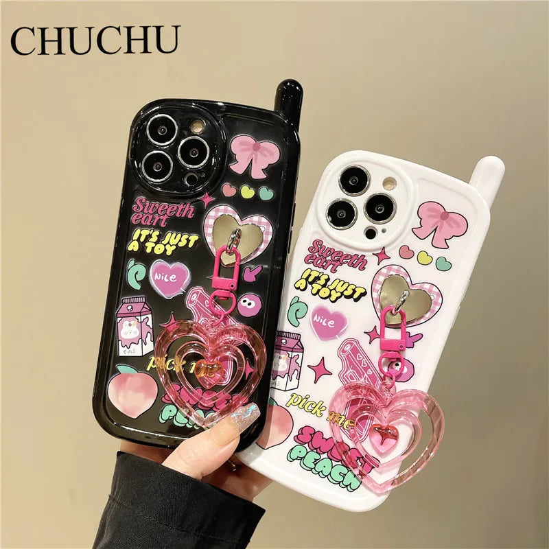 3D Telephone Cartoon Cute Girl Iphone Case