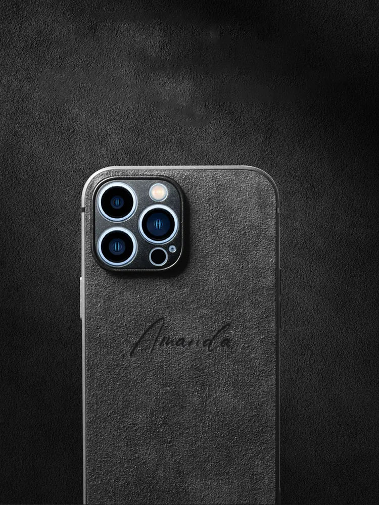 Personalise Luxury Lambskin Leather Iphone Case