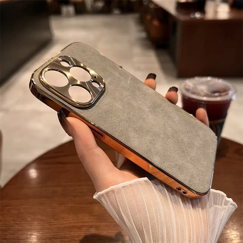 Sheepskin Metal Lens Iphone Case